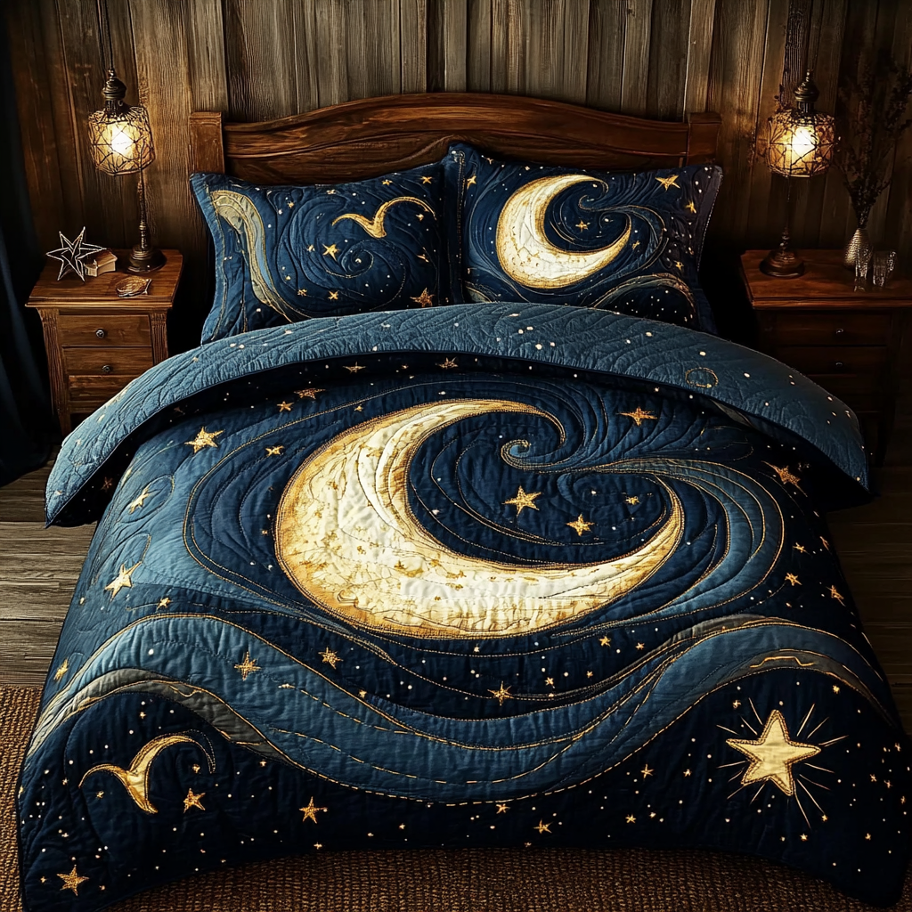 Celestial Whispers 3-Piece Quilted Bedding Set NCU0VL983