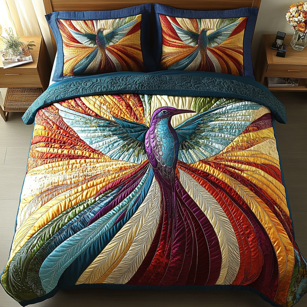 Celestial Wings 3-Piece Quilted Bedding Set NCU0VL1237