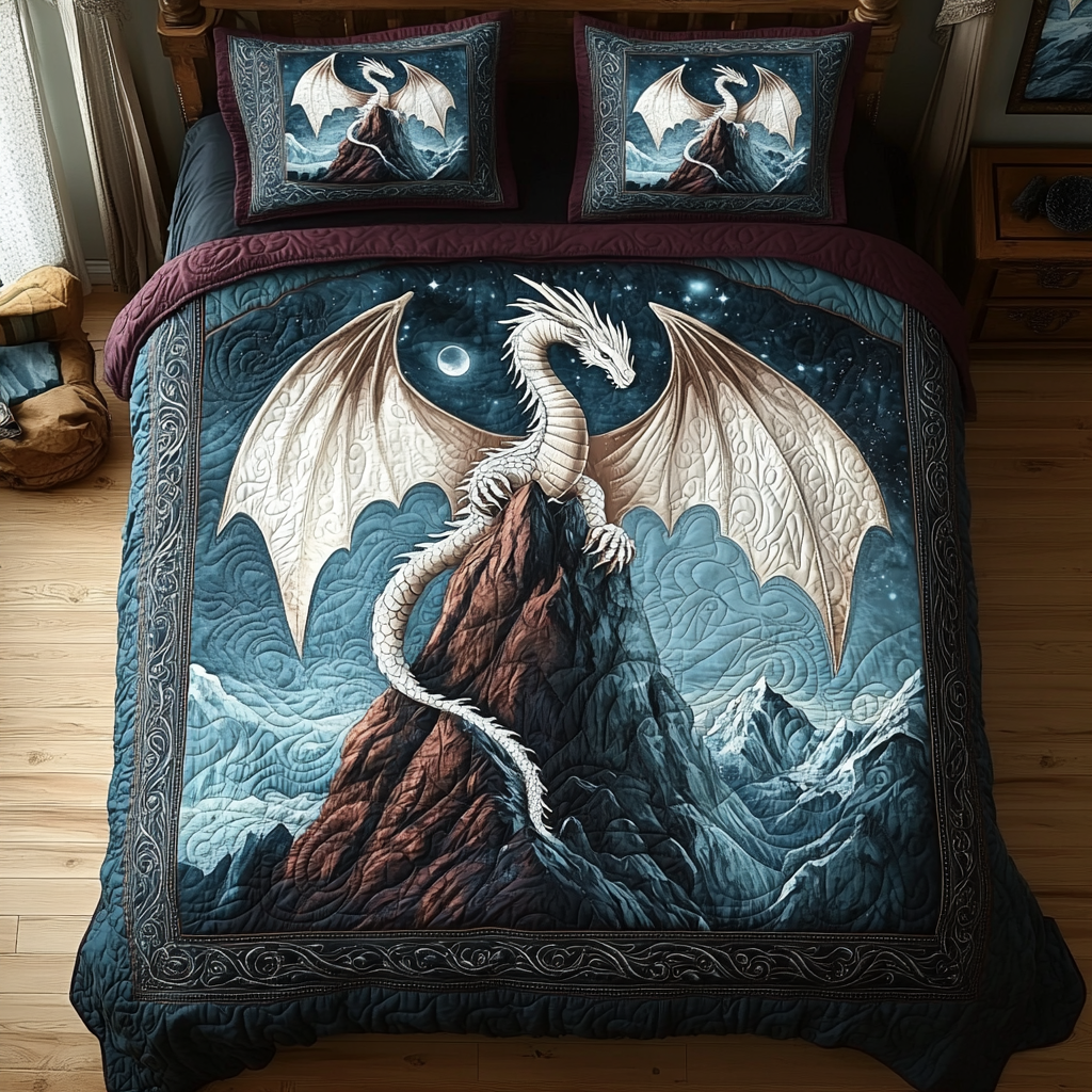 Celestial Wyrm 3-Piece Quilted Bedding Set NCU0DV3825