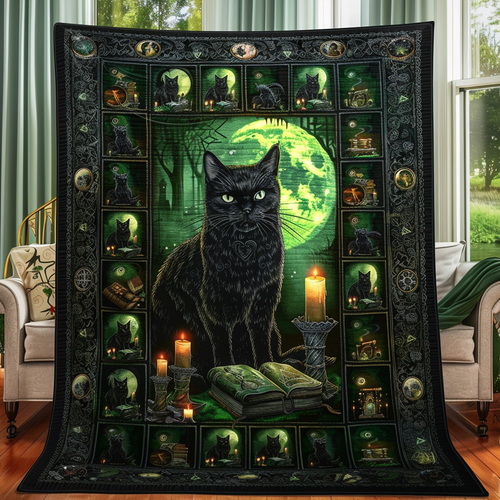 Celtic Magic Black Cats Quilted Blanket NCU0TH277