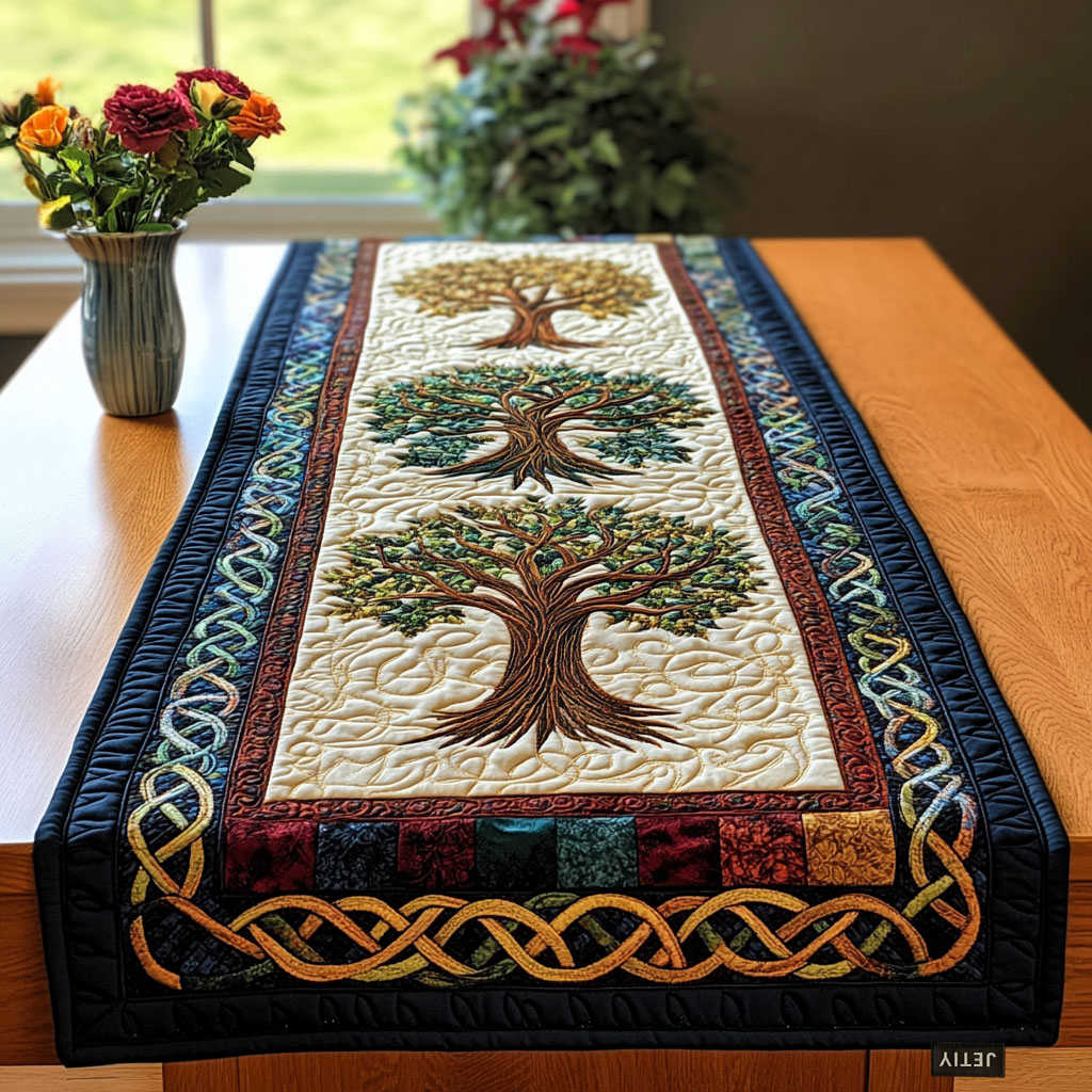 Celtic Tree Quilted Table Runner NCU0NT3010