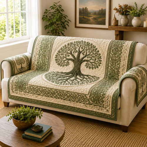 Celtic Branches Quilted Sofa Cover NCU0TD3162