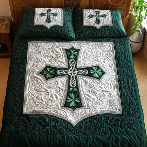 Celtic Cross Haven 3-Piece Quilted Bedding Set NCU0TL2033