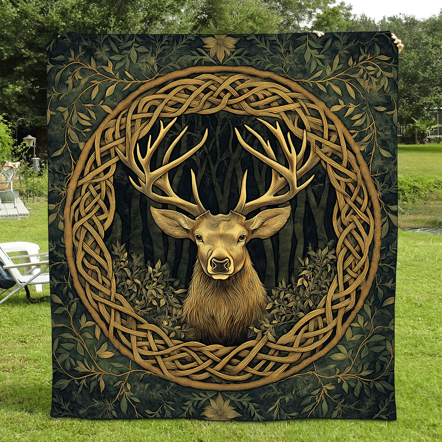 Celtic Forest Guardian Quilted Blanket NCU0TL2306