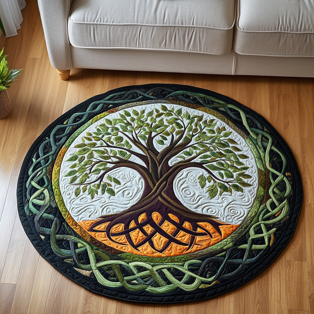 Celtic Harmony Quilted Round Mat NCU0NT3455