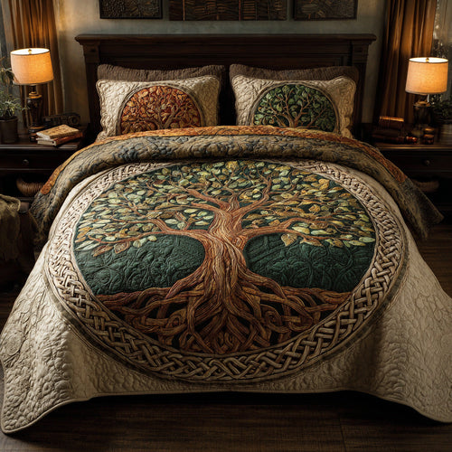 Celtic Hearth 3-Piece Quilted Bedding Set NCU0VL3077