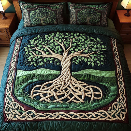 Celtic Roots 3-Piece Quilted Bedding Set NCU0NT2677