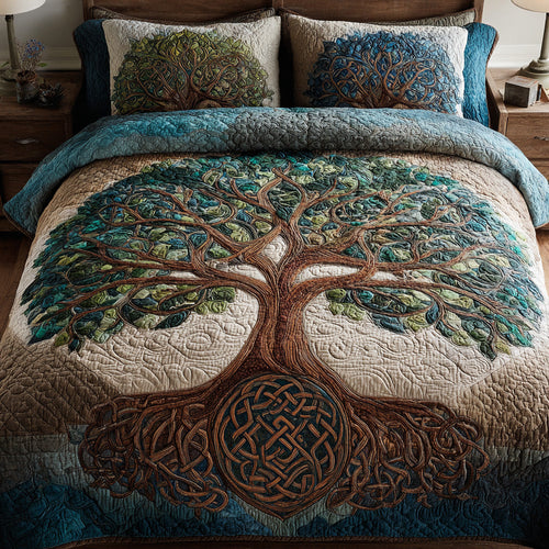 Celtic Roots 3-Piece Quilted Bedding Set NCU0VL3112
