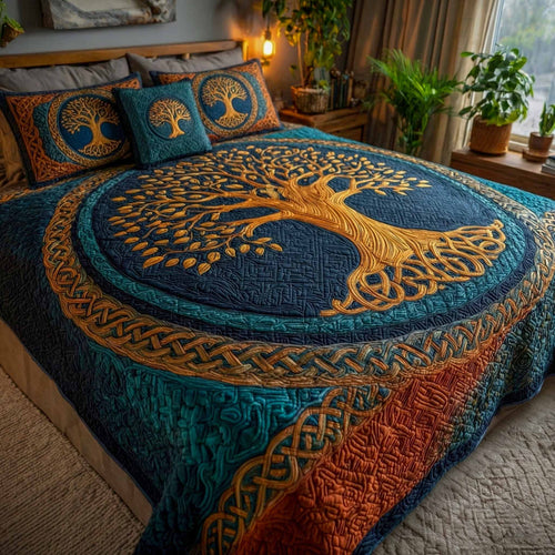 Celtic Roots 3-Piece Quilted Bedding Set NCU0XD2387