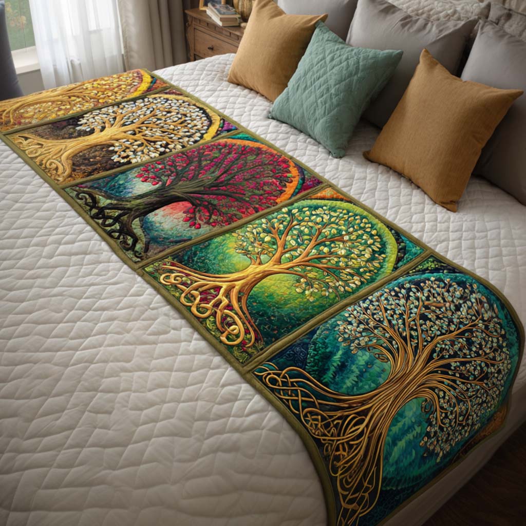Celtic Seasons Quilted Bed Runner NCU0NT8576