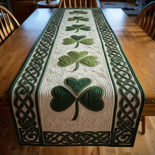 Celtic Shamrock Path Quilted Table Runner NCU0TV1510