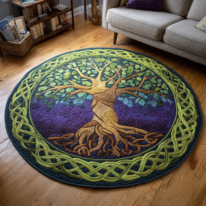 Celtic Tree of Life Quilted Round Mat NCU0HH630