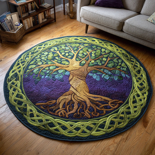 Celtic Tree of Life Quilted Round Mat NCU0HH630