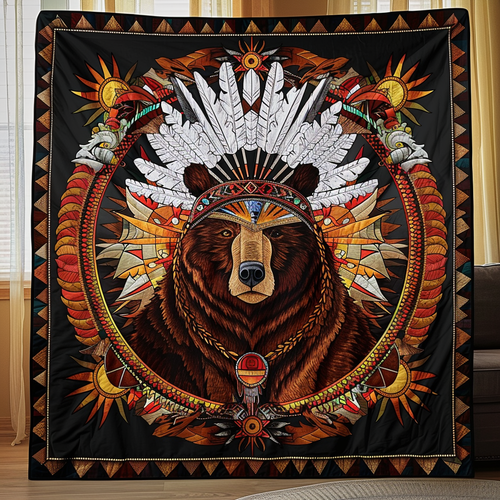 Ceremonial Bear Strength Quilted Blanket NCU0TH802