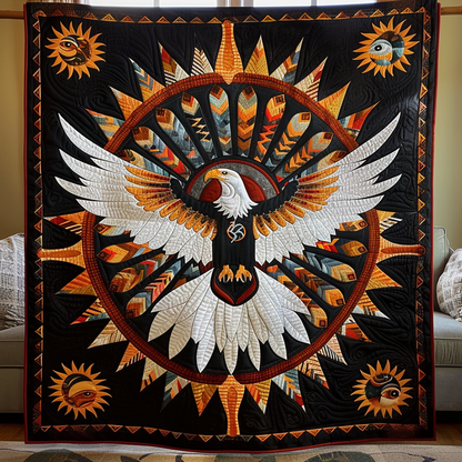 Ceremonial Eagle Sun Quilted Blanket NCU0TH797