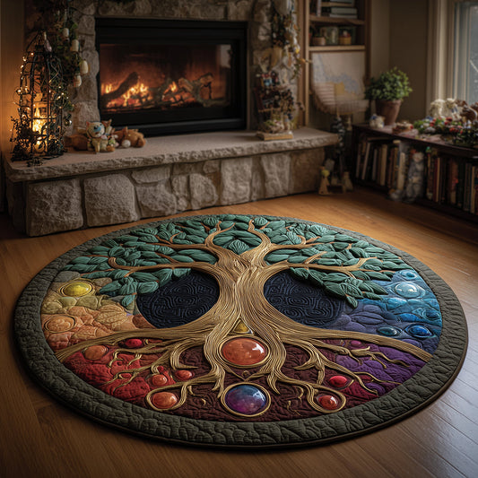 Chakra Rooted Balance Quilted Round Mat NCU0TH3319