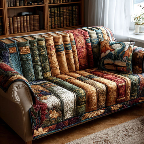 Bookish Quilted Sofa Cover NCU0VT307