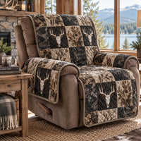 Charcoal Deer Forest Quilted Sofa Cover NCU0DV10179
