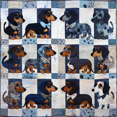 Charming Dachshunds Quilted Blanket NCU0TH224