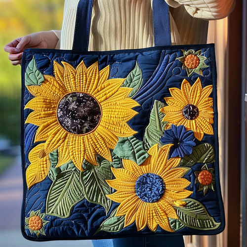 Charming Sunflowers Quilted Tote Bag NCU0TH497