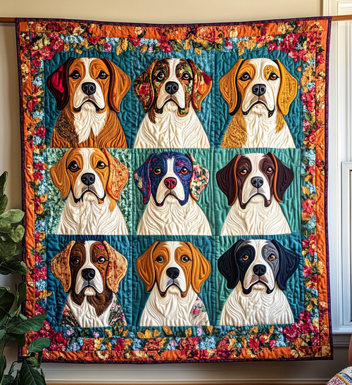 Charming Beagle Quilted Blanket NCU0VL482