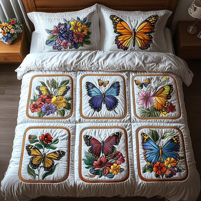 Charming Butterfly Trail 3-Piece Quilted Bedding Set NCU0NT8324