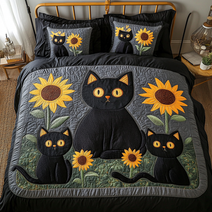 Charming Cat 3-Piece Quilted Bedding Set NCU0DK7722