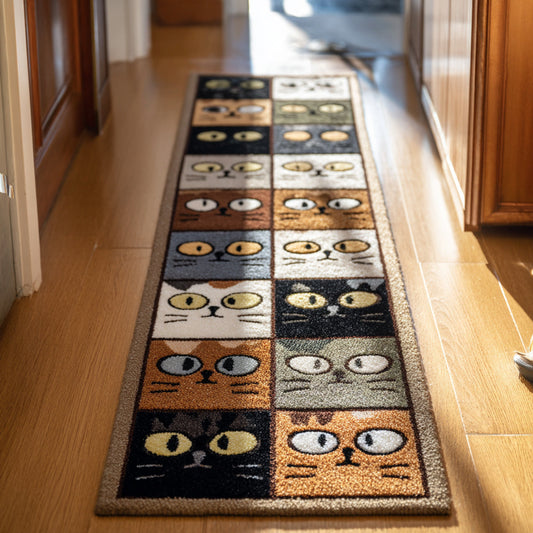Charming Cat Grid Runner Carpet NCU0HH944