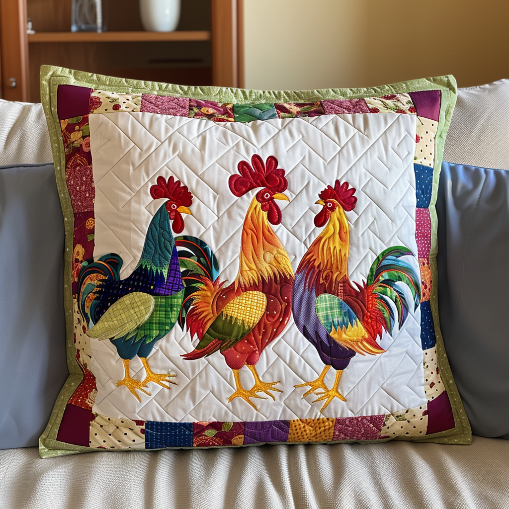 Charming Chicken Quilted Pillow Case NCU0TL515