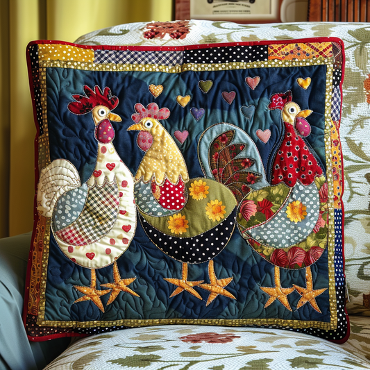 Charming Chicken Quilted Pillow Case NCU0TL537