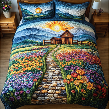 Charming Church 3-Piece Quilted Bedding Set NCU0DK8002
