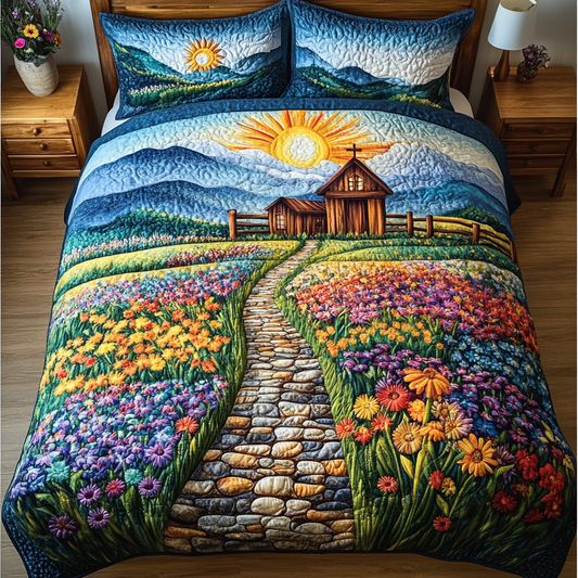 Charming Church 3-Piece Quilted Bedding Set NCU0DK8002