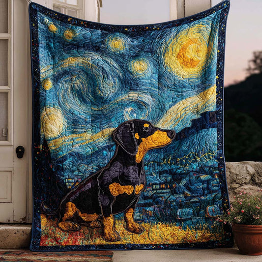 Charming Doxie Trail Quilted Blanket NCU0NT9176