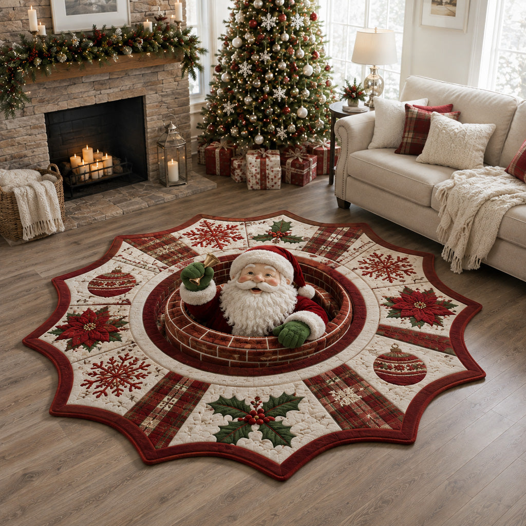 Charming Santa Claus Custom Shape Area Rug NCU0HH2137