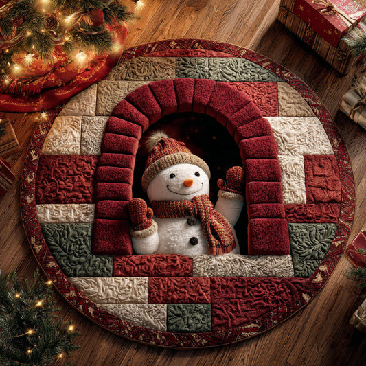 Charming Snowman Hearth Round Carpet NCU0HH1277