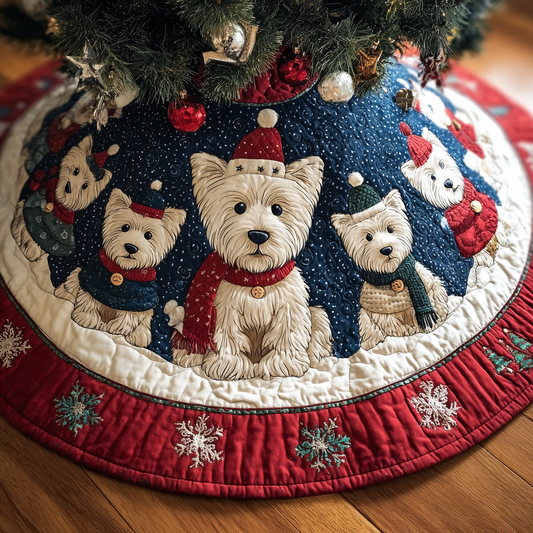 Charming West Highland Terrier Christmas Quilted Tree Skirt NCU0DK10823