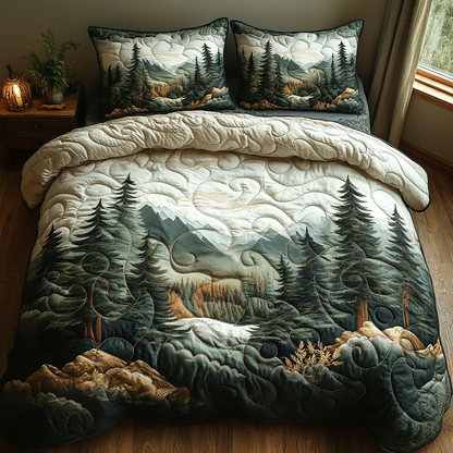 Charming Winter Forest 3-Piece Quilted Bedding Set NCU0DV5300