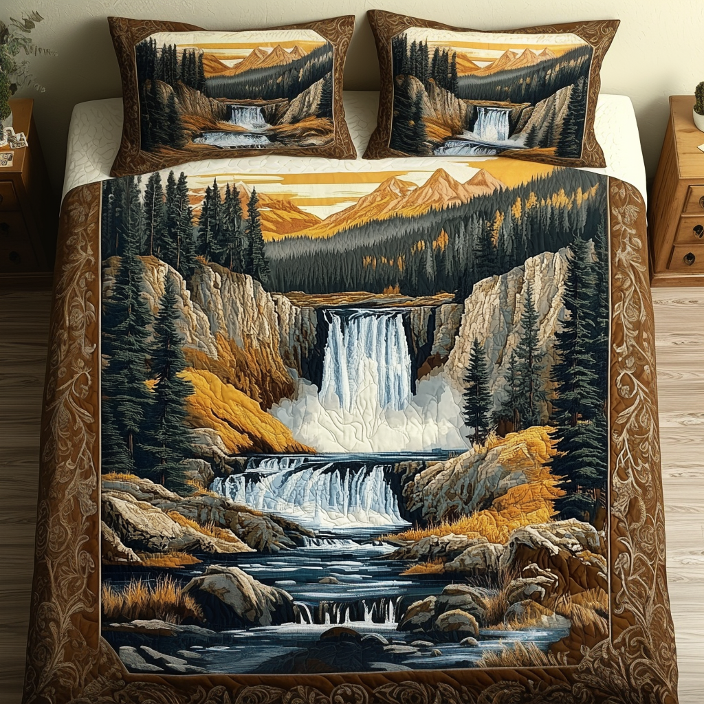 Charming Yellowstone 3-Piece Quilted Bedding Set NCU0DV5296