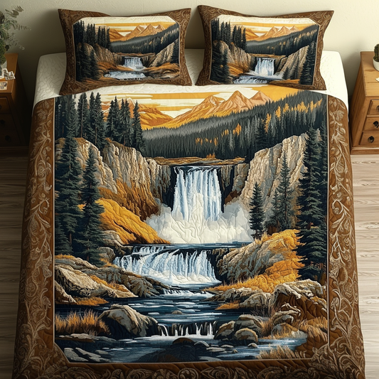 Charming Yellowstone 3-Piece Quilted Bedding Set NCU0DV5296