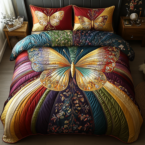 Chasing Butterflies 3-Piece Quilted Bedding Set NCU0DV3193