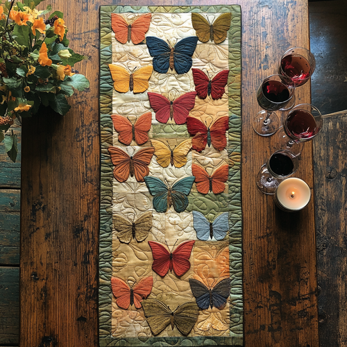 Chasing Butterflies Quilted Table Runner NCU0DV3210