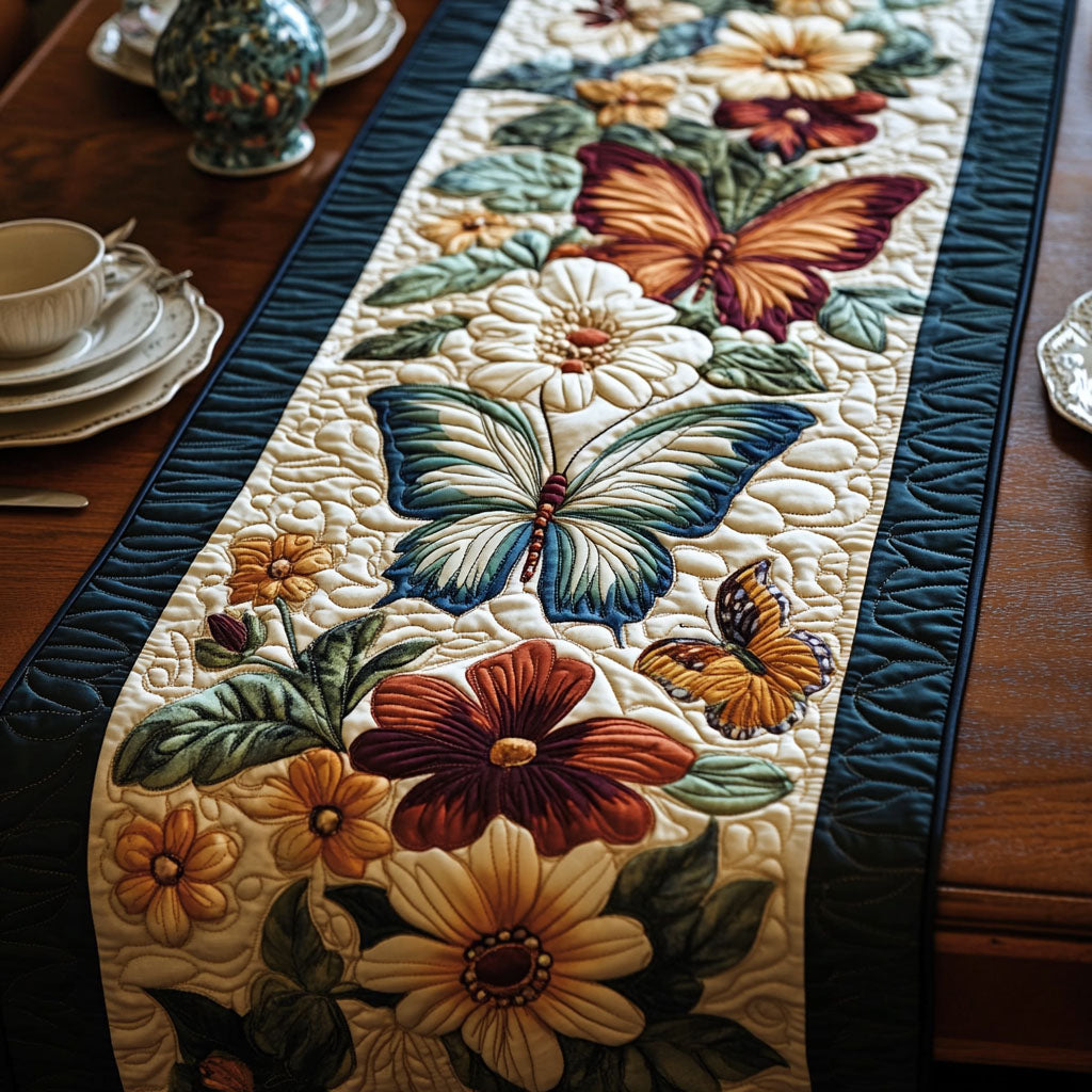 Chasing Butterflies Quilted Table Runner NCU0PT4097
