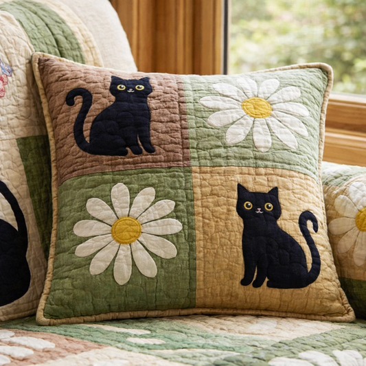 Bloom Cat Harmony Quilted Pillow Case NCU0HH1941