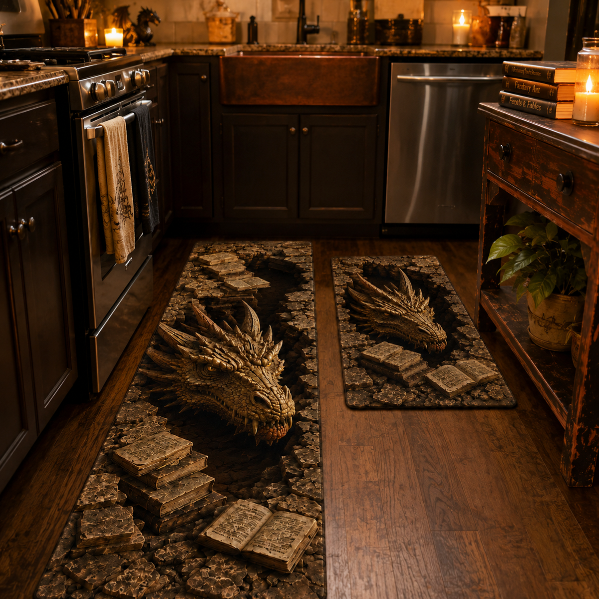 Book Dungeon Dragon Kitchen Area Rug NCU0DV9981