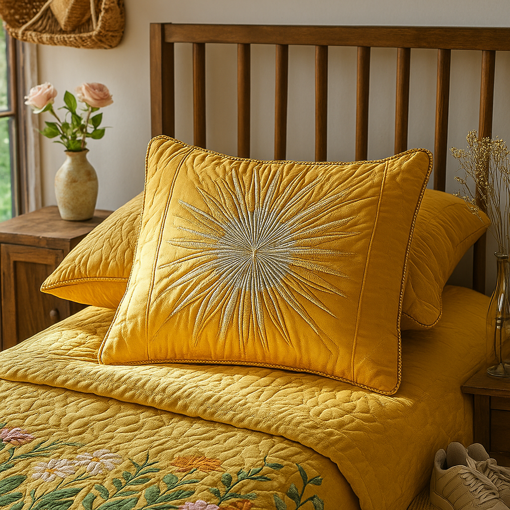 Golden Horizon Quilted Bedding Pillow Case NCU0VL937