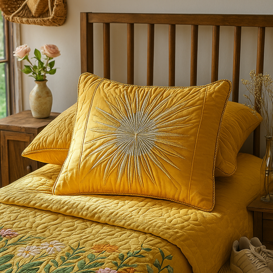 Golden Horizon Quilted Bedding Pillow Case NCU0VL937