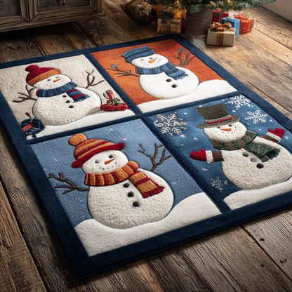 Checker Snowman Blocks Area Rug NCU0HH1326