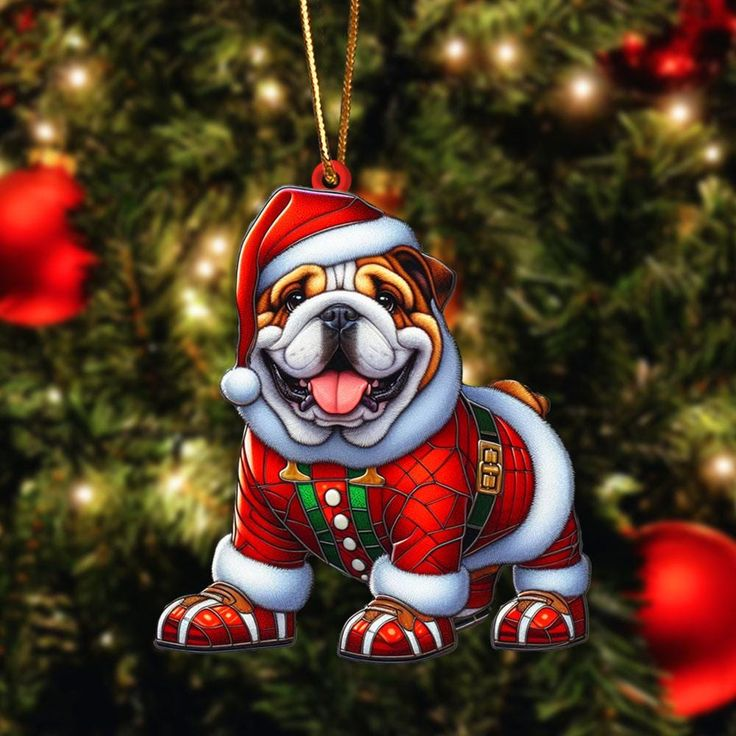 Cheerful Bulldog Mica Ornament NCU0DV1747