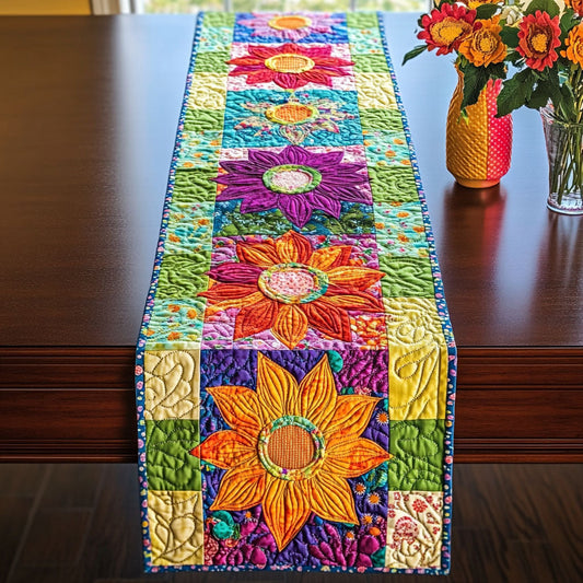 Cheerful Bloom Quilted Table Runner NCU0NT6870