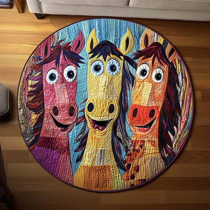 Cheerful Colts Quilted Round Mat NCU0NT11566